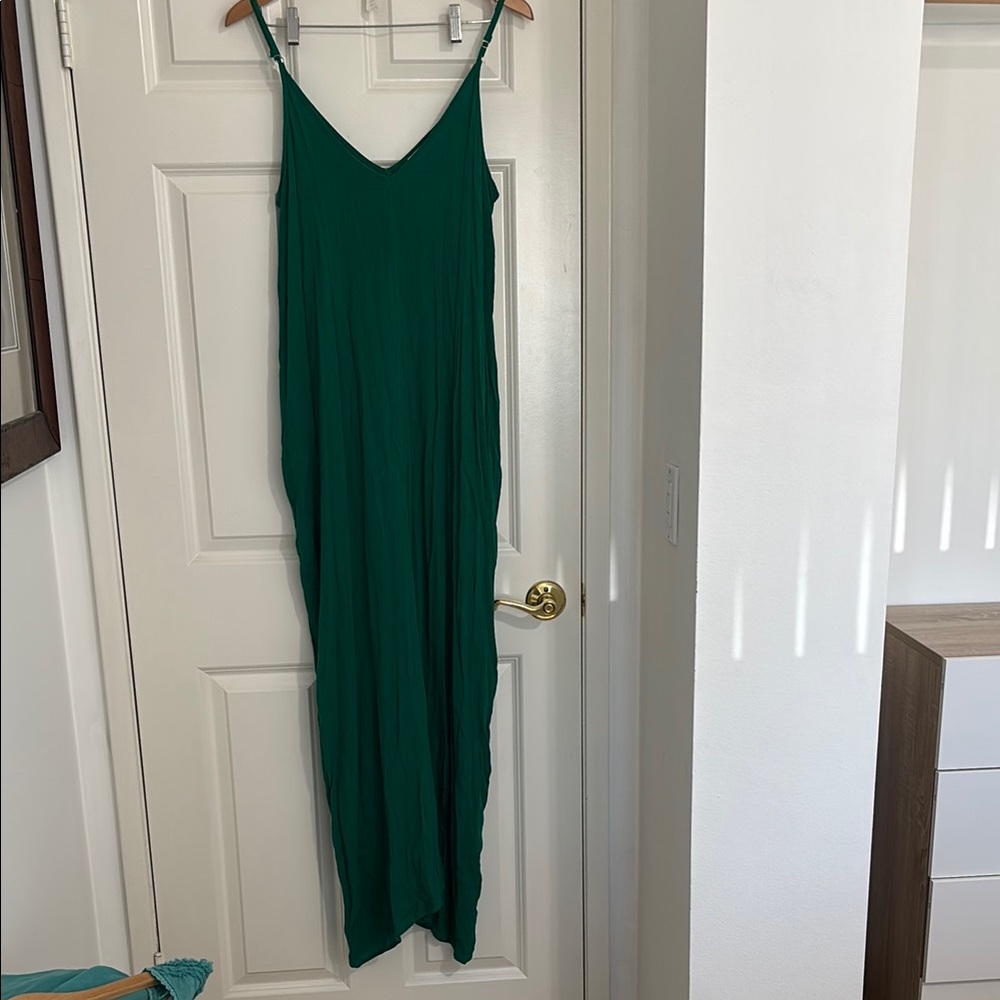 Lovestitch Green Sleeveless Maxi Dress Spaghetti Strap